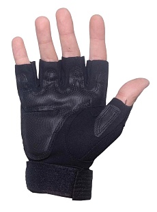 Перчатки полпальца черные M (ws20023b)