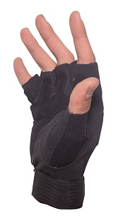 Перчатки полпальца черные L (ws20023b)