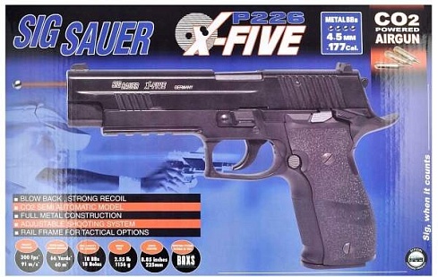 Пистолет пневматический Cybergun Sig Sauer P226 X-Five CO2 4.5мм