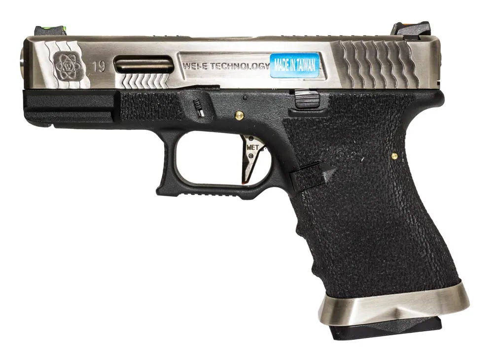 Пистолет WE Glock 19 G-Force серебряный, greengas (we-g003wet-7)