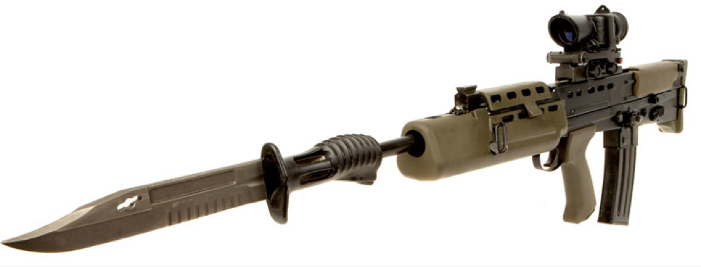 Автомат л. L85 Bayonet. L85 со штыком. Штык-нож sa80. L-85 снайперка.