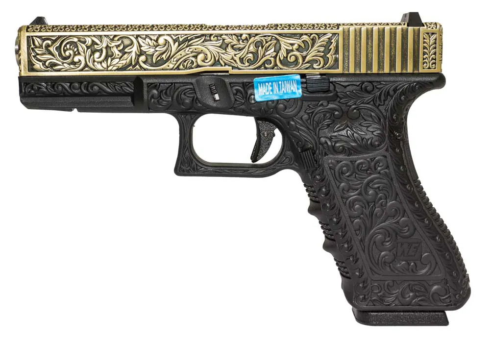 Пистолет WE Glock 17 с гравировкой (we-g001box-fb)
