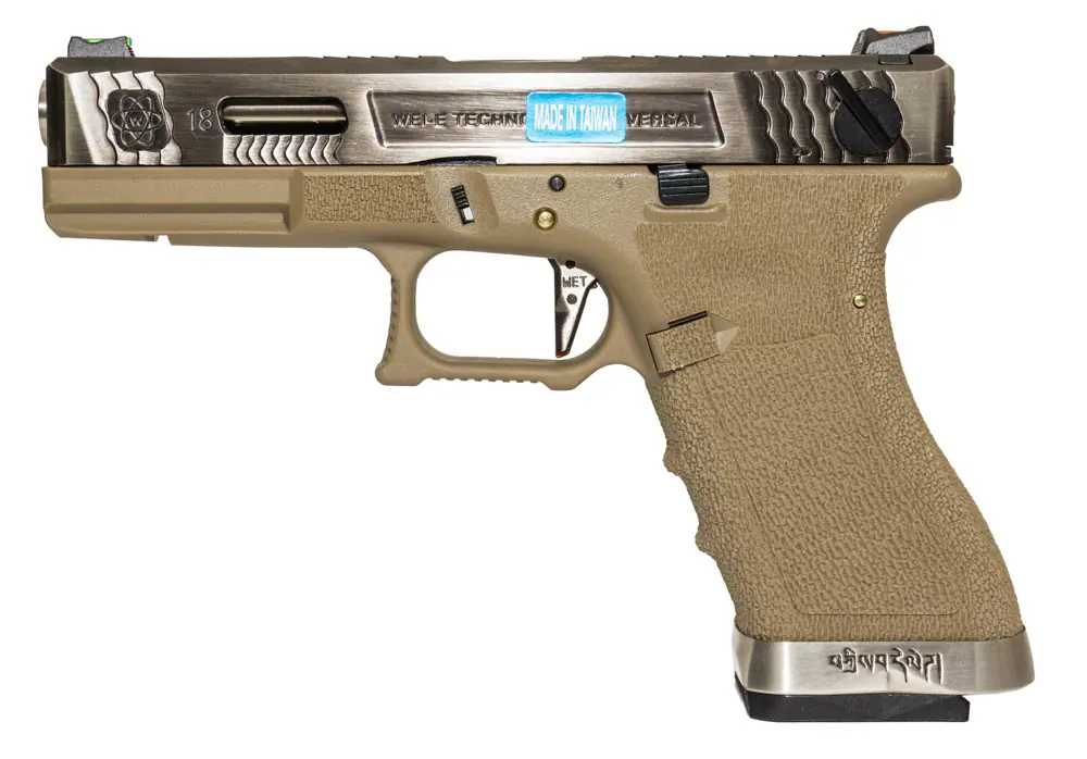 Пистолет WE Glock 18 G-Force серебряный, greengas (we-g002wet-8)