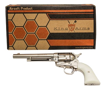 Револьвер King Arms Colt SAA .45 Peacemaker M серебро, greengas (ka-pg-10-m-sv)