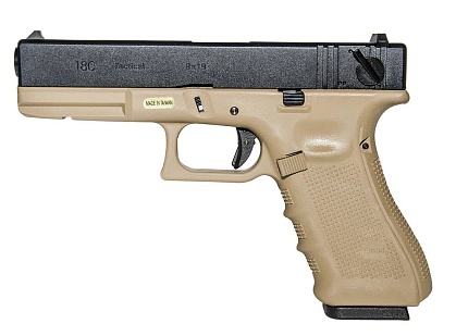 фото детально we пистолет glock 18с gen.4, tan (gp617b) интернет-магазин "Планета страйкбола"