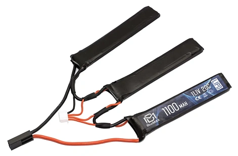 детальное фото для раздела Аккумулятор BlueMax LiPo 11.1В, 1100мАч, 20С, 3 лепестка интернет-магазин "Планета страйкбола»