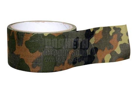 детальное фото Лента маскировочная Kingrin 50мм. 5м. flecktarn (ac-01-fl) интернет-магазин "Планета страйкбола"