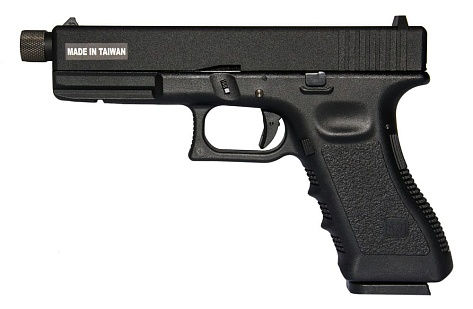 фото детально kjw пистолет glock 17, co2, резьба под глушитель (kp-17-tbc.co2-bk) интернет-магазин "Планета страйкбола"