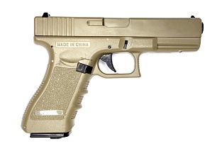 детальное фото для раздела Пистолет Cyma Glock 18C, электро, tan (cm030tn), 61 м/с, комплект, требуется ТО (Б/У) интернет-магазин "Планета страйкбола»