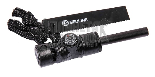 детальное фото Огниво Geoline Survival с компасом черный интернет-магазин "Планета страйкбола"