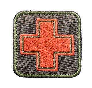 детальное фото Нашивка Strike "Красный крест медика" 5см, олива интернет-магазин "Планета страйкбола"