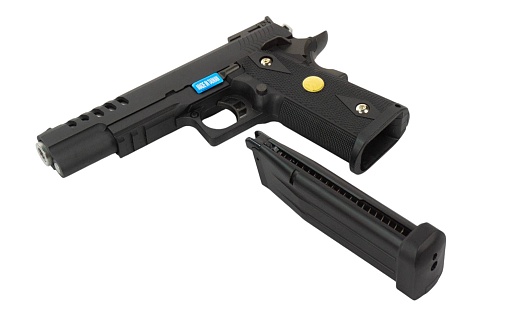 WE Пистолет Colt Hi Capa 5.1, greengas перфорированный кожух, WE-H002