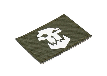 Нашивка Strike "Warhammer 40000. Орки / Orks ", 80х50 мм, олива, лазерная резка