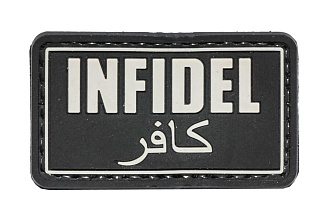детальное фото Нашивка Zlo "Infidel" пвх черный интернет-магазин "Планета страйкбола"