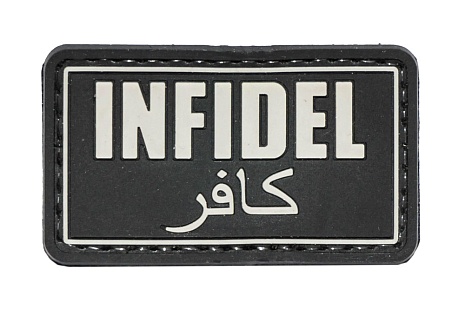 детальное фото Нашивка Zlo "Infidel" пвх черный интернет-магазин "Планета страйкбола"