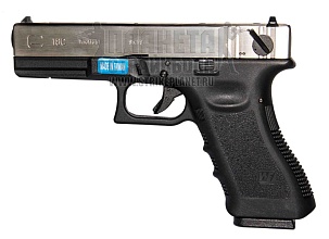 фото детально пистолет we glock 18c gen.3 greengas хром (we-g002a-sv) интернет-магазин "Планета страйкбола"