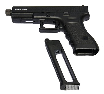 KJW Пистолет Glock 17, CO2, резьба под глушитель (kp-17-tbc.co2-bk)