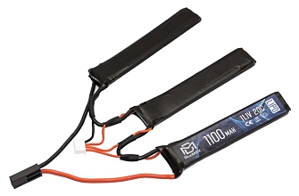 детальное фото для раздела Аккумулятор BlueMax LiPo 11.1В, 1100мАч, 20С, 3 лепестка интернет-магазин "Планета страйкбола»
