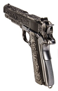 Пистолет WE Colt 1911 Silver [Inca Warrior Engraving] greengas (we-e012-box)
