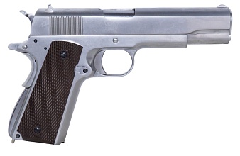 WE Пистолет Colt M1911 A1, greengas, хром (gp109s)