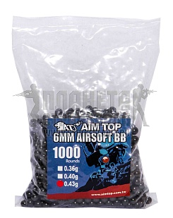 детальное фото для раздела Шары AimTop 0.43г. 1000шт. черные (bb-43x10) интернет-магазин "Планета страйкбола»