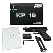 Пистолет KJW Glock 18 CO2 резьба под глушитель (kp-18-tbc.co2-bk)
