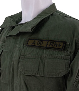 Нашивка Strike Группа крови A (II) Rh+, черный олива