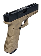 Пистолет WE Glock 18C gen.3 greengas tan (gp617b-tan)