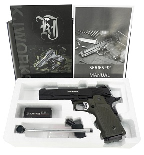 Пистолет KJW Colt, олива, greengas (kp-05-od)
