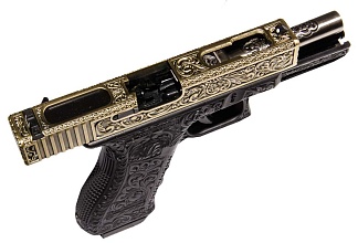 WE Пистолет Glock 18C gen.3, гравировка, greengas (we-g002box-br)