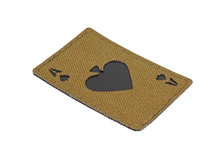 Нашивка Strike "Пиковый Туз", 80х50 мм, полевой, койот, лазерная резка