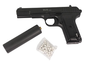 Galaxy Пистолет ТТ с глушителем, спринг (g33a), сломан магазин (уценка)