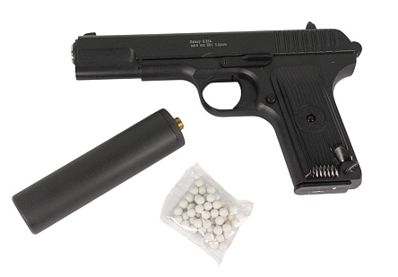 Galaxy Пистолет ТТ с глушителем, спринг (g33a), сломан магазин (уценка)