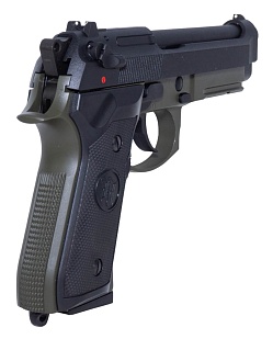 KJW Пистолет Beretta M9A1 Rail, greengas, олива