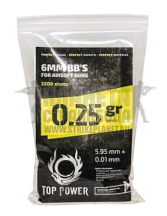 детальное фото для раздела Шары Top Power 0.25г. 3200шт. (c525) интернет-магазин "Планета страйкбола»