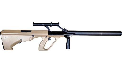 детальное фото для раздела Автомат Snow Wolf Steyr AUG A1 Phantom DMR, 115 м/с, песочный (Б/У) интернет-магазин "Планета страйкбола»