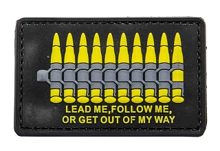 детальное фото Нашивка Zlo "Lead me follow me " пвх желтый интернет-магазин "Планета страйкбола"