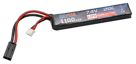 детальное фото для раздела Аккумулятор BlueMax LiPo 7.4В, 1100мАч, 20C, АК интернет-магазин "Планета страйкбола»