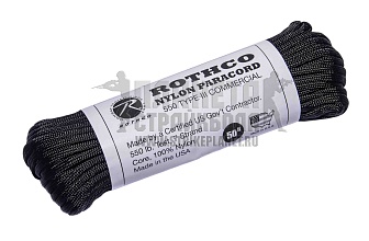 детальное фото Шнур из паракорда Rothco 15м. черный интернет-магазин "Планета страйкбола"