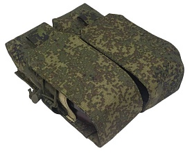 Подсумок Strike под 4 магазина АК двойной с клапаном, цифра кордура