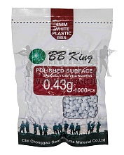детальное фото для раздела Шары BB King 0.43г. 1000шт. белые интернет-магазин "Планета страйкбола»