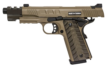 Пистолет KJW M45A1 / Colt 1911 - FDE, greengas (kp-16-gas)