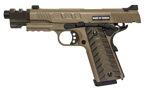 Пистолет KJW M45A1 / Colt 1911 - FDE, greengas (kp-16-gas)