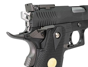 WE Пистолет Colt Hi Capa 5.1 auto, greengas перфорированный кожух, (we-h002at)