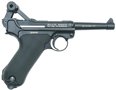 Пистолет пневматический Gletcher Parabellum P08 4.5мм