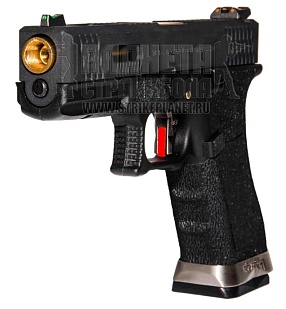 WE Пистолет Glock 17 G-Force, позолоченный ствол, черный