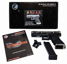 WE Пистолет Glock 17 G-Force, золоченный ствол, хром