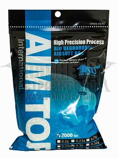 детальное фото для раздела Шары AimTop 0.30г. 2000шт. биоразлагаемые трассерные зеленые (bo-30g20) интернет-магазин "Планета страйкбола»