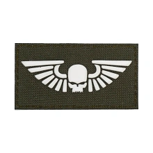 детальное фото Нашивка Strike "Warhammer 40000. Astra Militarum / Астра Милитарум", 90х50 мм, олива, лазерная резка интернет-магазин "Планета страйкбола"