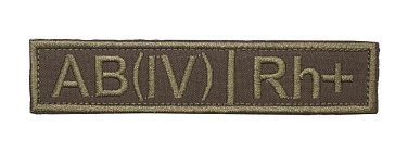 детальное фото Нашивка Strike Группа крови AB (IV) Rh+, олива интернет-магазин "Планета страйкбола"